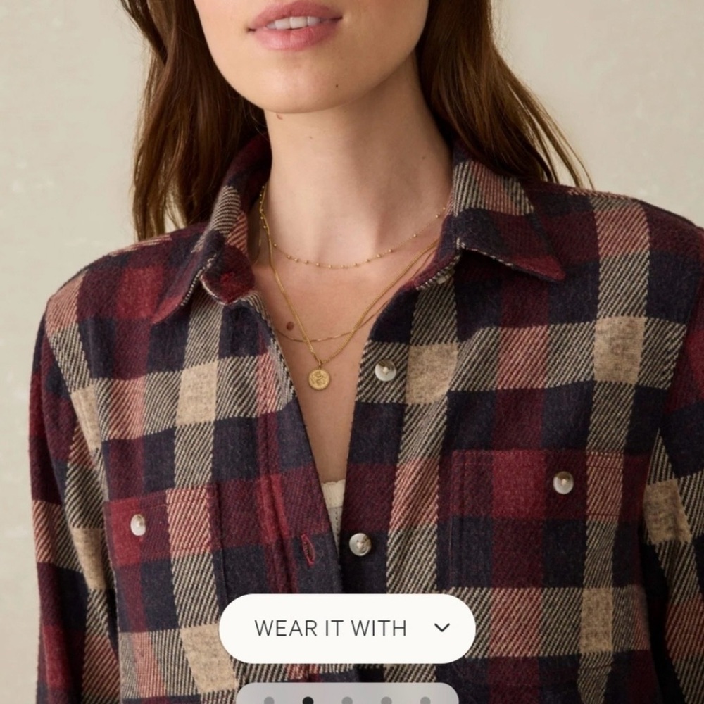 Faherty Legend™ Sweater Shirt, small NWOT Burchfield Plaid shacket - Picture 2 of 10